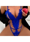 Fiyonklu Dantelli Saks Fantezi Body