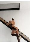 Göğüs Dekolteli Fantezi Siyah Tül Transparan Babydoll
