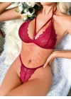Göğüs Kısmı Lastik Detaylı Fantazi Sütyen Külot Takım