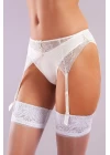 Golshan Gala Lace Garter Belt, Kadın Dantelli Ekru Jartiyer