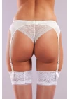 Golshan Gala Lace Garter Belt, Kadın Dantelli Ekru Jartiyer
