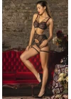Golshan Grace Garter Lace Belt , Kadın Siyah Çiçekli Güpür Şık Jartiyer