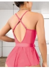 Gül Kurusu Dantel İşlemeli Kurdelalı Fantezi Tül Babydoll