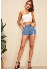 Kadın Beyaz Tek Omuz Crop Büstiyer