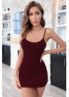 Kadın Bordo Sırt Kısmı Komple Dantelli Mini Gecelik