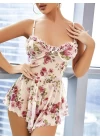 Kadın Çiçek Desenli Fantezi Babydoll