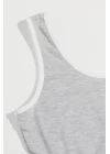 Kadın Gri Askılı Crop Top ve Şortlu Gecelik Takım