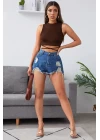 Kadın Kahverengi Çapraz Bağlamalı Crop Top Büstiyer