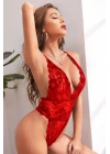 Kadın Kırmızı Dantel Sırtı Ip Detaylı Babydoll
