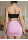 Kadın Pembe Etekli Fiyonk Detaylı Sexy Kostüm 8010