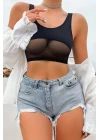 Kadın Siyah Çapraz Ip Detaylı Şık Bikini Takımı