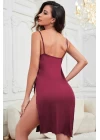 Kadın Siyah Cut Out Detaylı Yırtmaçlı Sexy Gecelik