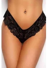 Kadın Siyah Dantelli Seksi Külot