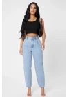 Kadın Siyah Kare Yaka Crop Top Bluz