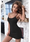 Kadın Siyah Sırt Kısmı Komple Dantelli Mini Gecelik