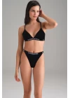 Kadın Siyah V Kesim Yüksek Bel Slip 7154