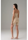 Kadın Ten  Dikişsiz Askılı Tulum Bodysuit 12483