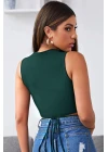 Kadın Yeşil Çapraz Bağlamalı Crop Top Büstiyer