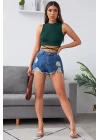 Kadın Yeşil Çapraz Bağlamalı Crop Top Büstiyer