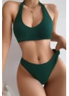 Kadın Yeşil Seamless Tanga Sütyen Takım