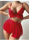 Kırmızı Şortlu Tül Fantazi Kostüm 6645