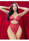 Kırmızı Transparan Fantezi Babydoll