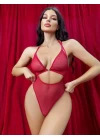 Kırmızı Transparan Fantezi Babydoll