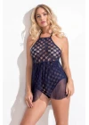 Lacivert Bodysuit Gecelik