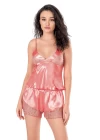 Mercan Saten Babydoll Şort Takımı
