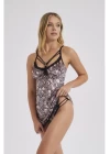 Moonlight 307 Yılan Desen Gecelik Ve String