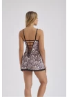 Moonlight 307 Yılan Desen Gecelik Ve String