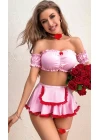 Pembe Etekli Fantazi Kadın Kostüm 3820