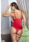 Saten Bacak Bantlı Çıtçıtlı Badi Kırmızı (brf11490)