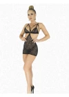 Simli Likralı Dantel Babydoll