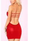 Sırtı Açık Fantazi Mini Elbise