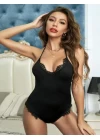 Siyah Dantel İşlemeli Fantezi Babydoll