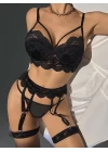 Siyah Jartiyer  Fantazi 5li Takım 2068
