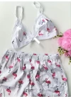 Şortlu Sexy Filamingolu Takım