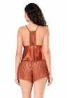 Tarçın Saten Babydoll Şort Takımı