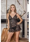 Transparan Babydoll Takım Siyah (brf31682)