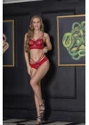 Transparan Bralet String Takım Bordo (brf31632)