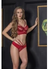 Transparan Bralet String Takım Bordo (brf31632)