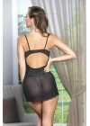 Transparan Mini Boy Babydoll String Takım Siyah (brf31962)