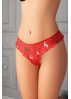 Yılbaşı Desenli Özel Bölgesi Açık Fantezi Tanga String