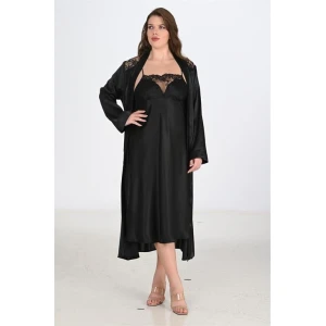 2li Siyah Sabahlık Takımı Bigsize 6221