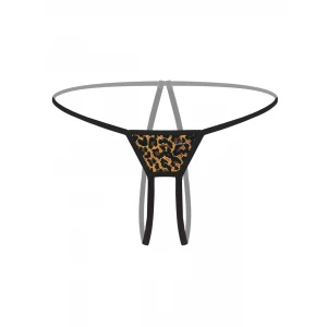 Ağı Açık Büyük Beden Leopar Desenli Fantezi G String