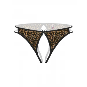 Ağı Açık Leopar Desenli Büyük Beden Fantazi Külot