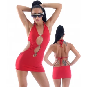 B1961329 Metal Süslemeli Mini Elbise