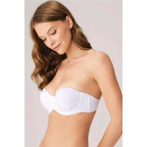 Balenli Destekli Dolgulu Askısız Straplez Günlük Klasik T-shirt Sütyeni