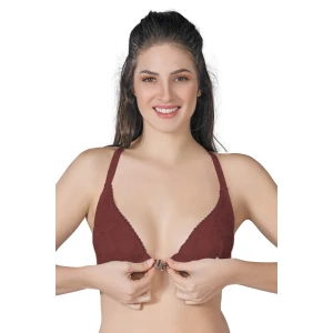 Bordo Mı Emay 187 B Önden Açılır Balenli Sporcu Sütyen